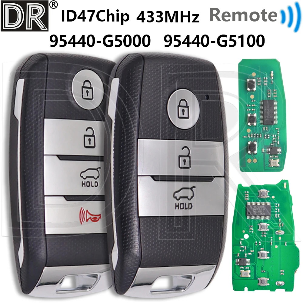 

Отличный чип ID47 433 МГц 95440-G5000/G5100 TQ8-FOB-4F08 Автомобильный дистанционный смарт-ключ для Kia Niro Touring LX EX S Hybrid 2017-2019