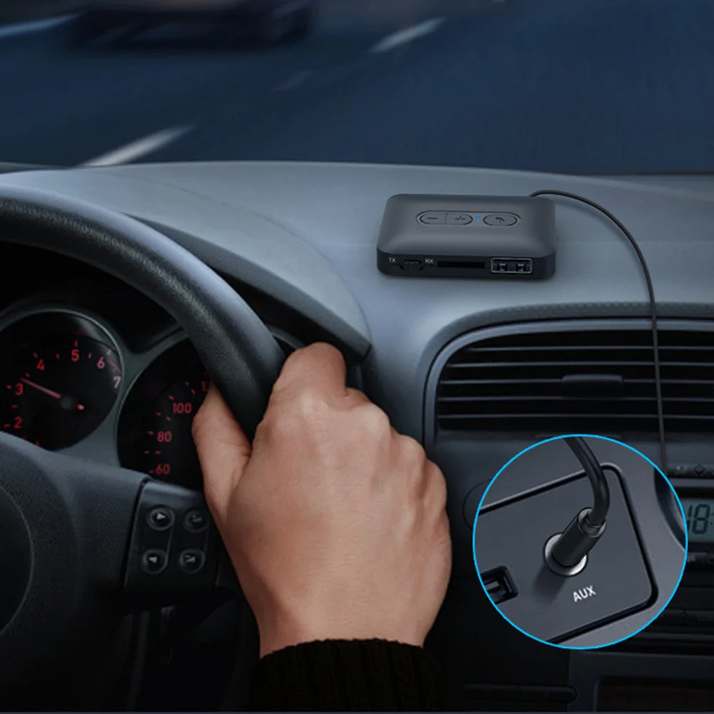 Bluetooth-Compatible 5.4 Audio Receiver Transmitter 3.5MM AUX Music Audio Adapter with Mic Wireless Audio Adapter for Car TV PC
