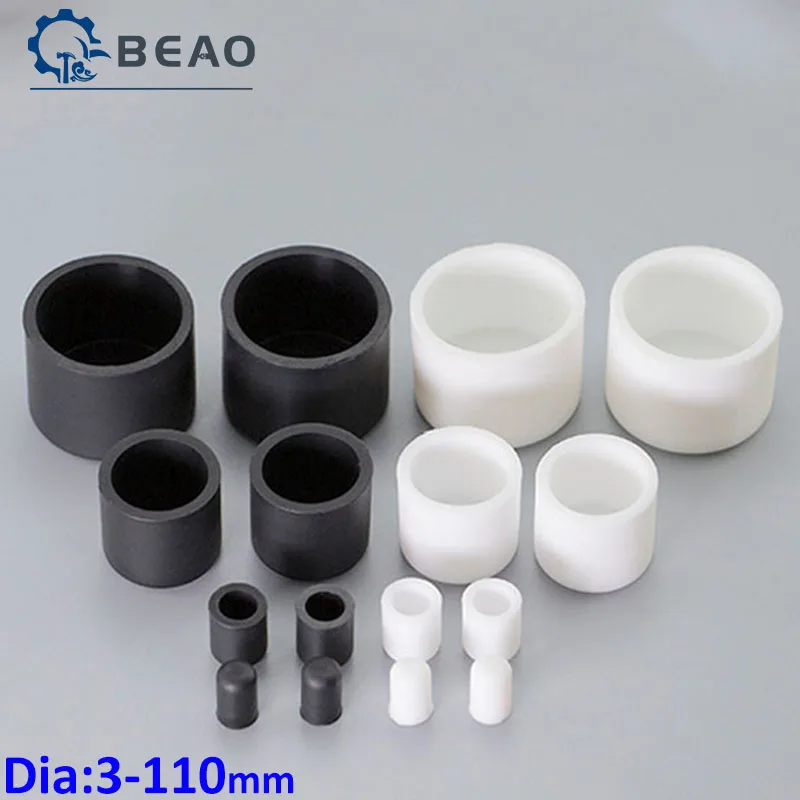 Black/White Silicone Rubber Caps Protection Sheath Gasket Round End Caps Foot Cover Rubber Female Caps Tube Insert Stoppers