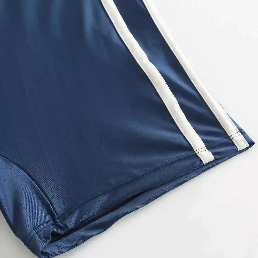 Invisible Zipper Open Crotch Glossy Satin Women's Shorts Sports Tight Sexy Yoga Shorts Fitness Gym Plus Size Bottoms