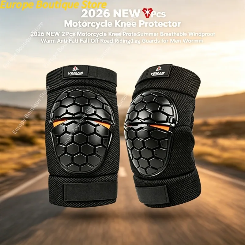 

Anti Fall Off Road 2Pcs Summer Breathable Motorcycle Knee Protector Leg Guards Riding For Men Women