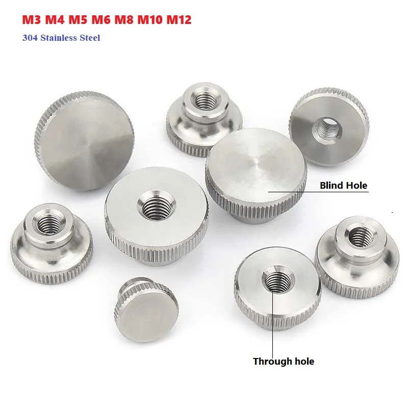 304 Stainless Steel Hand Nut GB806 High Head Knurled Thumb Nut Advertising Decorative Nail M3 M4 M5 M6 M8 M10 M12