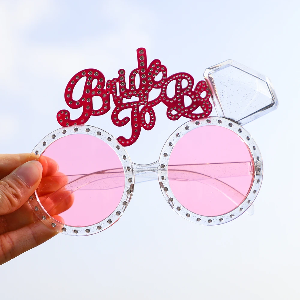 1Pcs Bride To Be Groom Glasses Bling Diamond Bride Sunglasses Eye Decoration Bachelorette Hen Party Wedding Supplies Photo Props