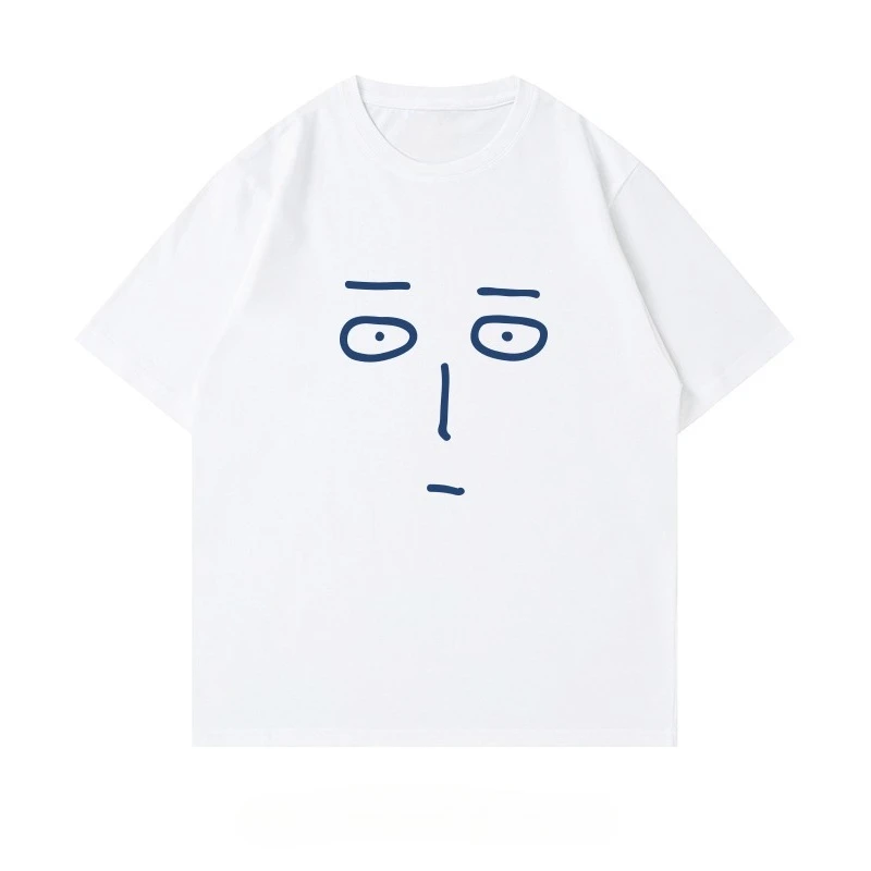 الصيف هونغ كونغ نمط متعة بسيطة اليابانية لكمة واحدة سوبرمان تي شيرتات قصيرة الاكمام الذكور الطلاب فضفاضة عادية طاقم الرقبة شعبية #2