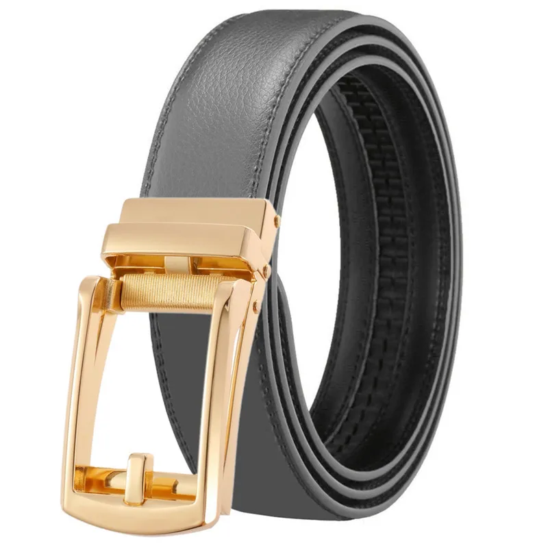 3,5 cm Herren-Gürtel, Automatischer Echtleder-Gürtel, Verstellbarer Leder-Ratschengürtel, Echter Designer-Ledergürtel – Detail 5