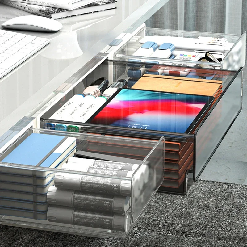 

Hidden Desktop Organiser Desktop Sticky Drawer Slide Out Under Desk Drawer Transparent Under Desk Drawer Storage Shelf