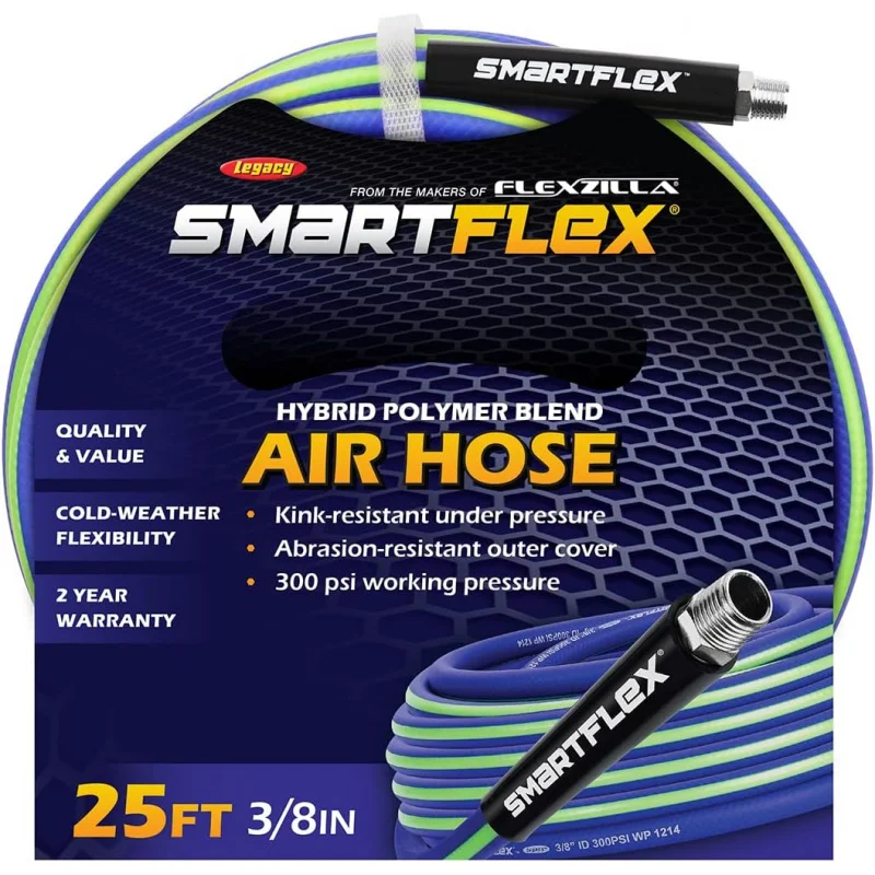 Air Hose, 3/8 in. x 25 ft, Hybrid, Blue - HSF3825BL2 (of 2)