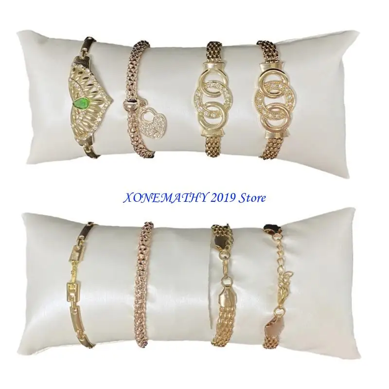 

F42F Jewelry Display Stand Bracelets Wristwatch Presentation Tray Soft Watch Pillow