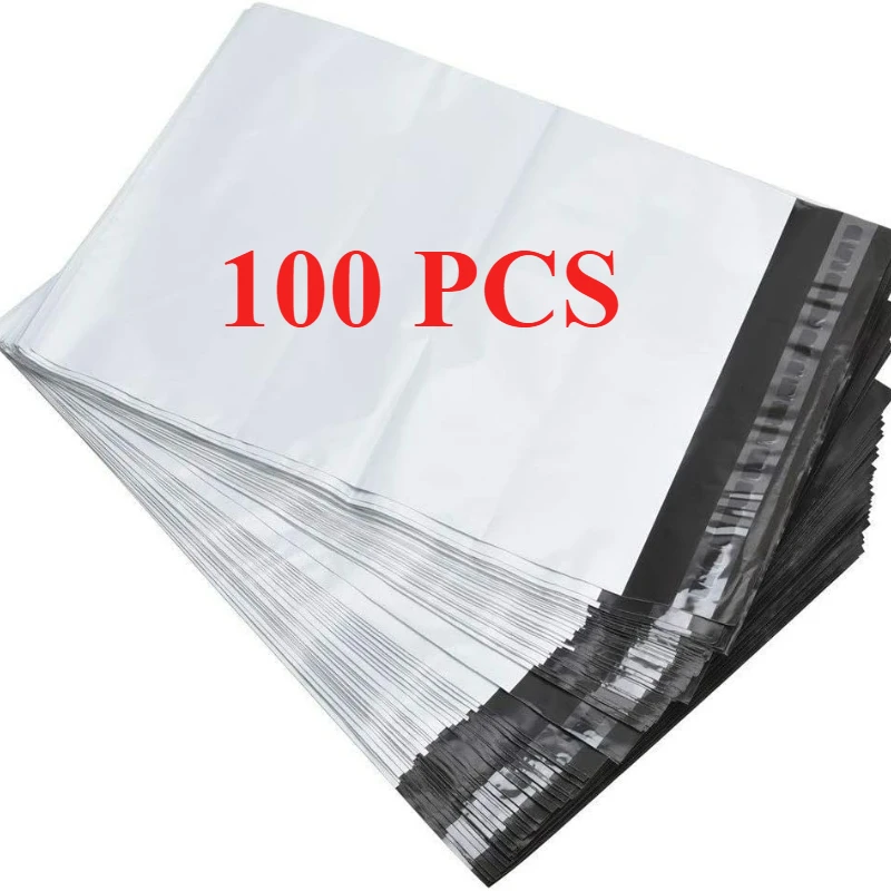 

100 шт. утолщенная белая курьерская почтовая сумка, самозапечатывающиеся почтовые конверты, экспресс-упаковка