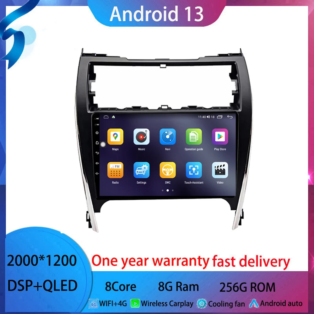 

android 13 For Toyota Camry 7 XV 2012-2017 Car Radio Multimedia Video Player Carplay Android tablet QLED Screen 4G BT5.0 WIFI