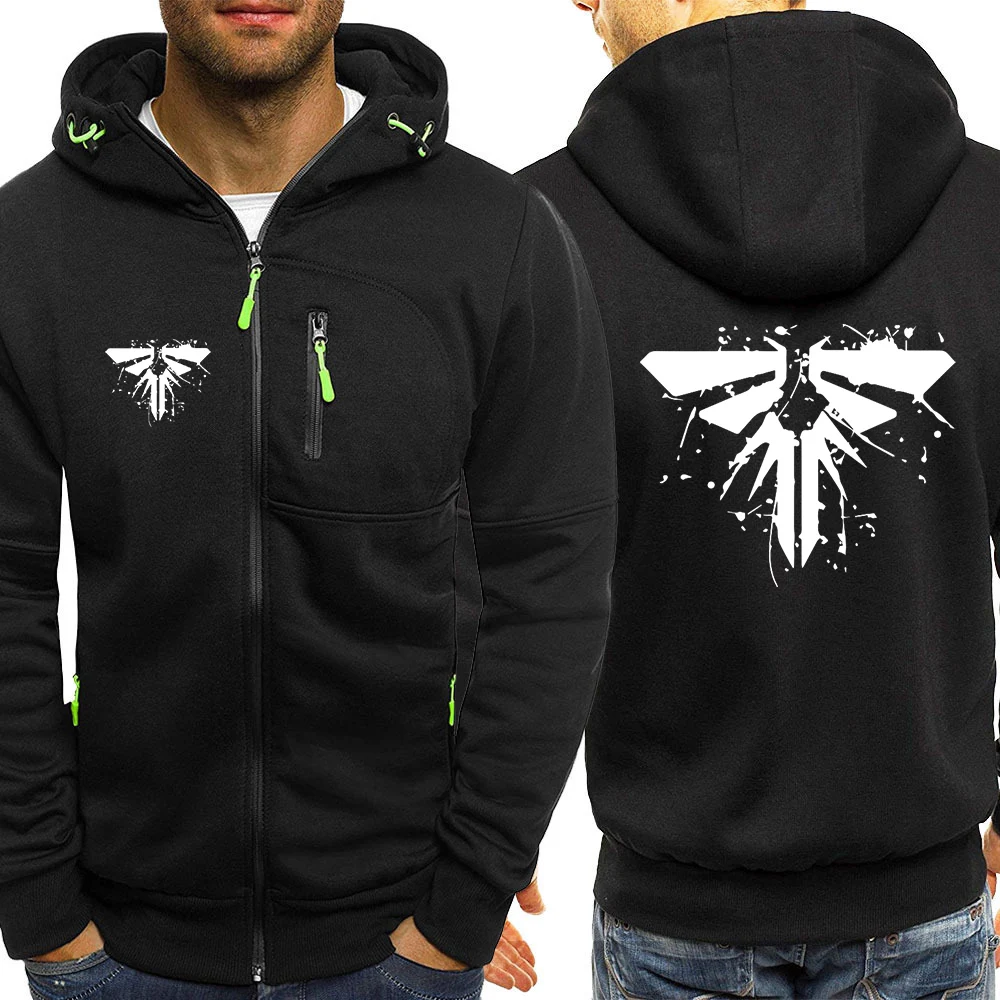 The last of us 2024 남성용 3 색 후드 재킷, 편안한 레저 슬림핏 스플라이싱 지퍼 탑, 용수철 가을