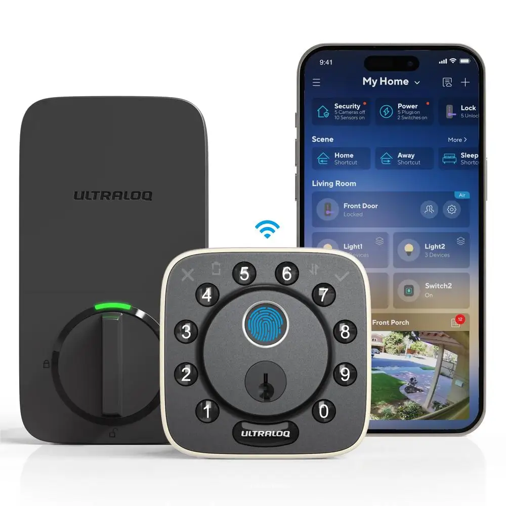 Fingerprint Smart Door Lock WiFi Keyless Entry Deadbolt Auto Lock Unlock Siri Control Alexa Google Assistant Weatherproof