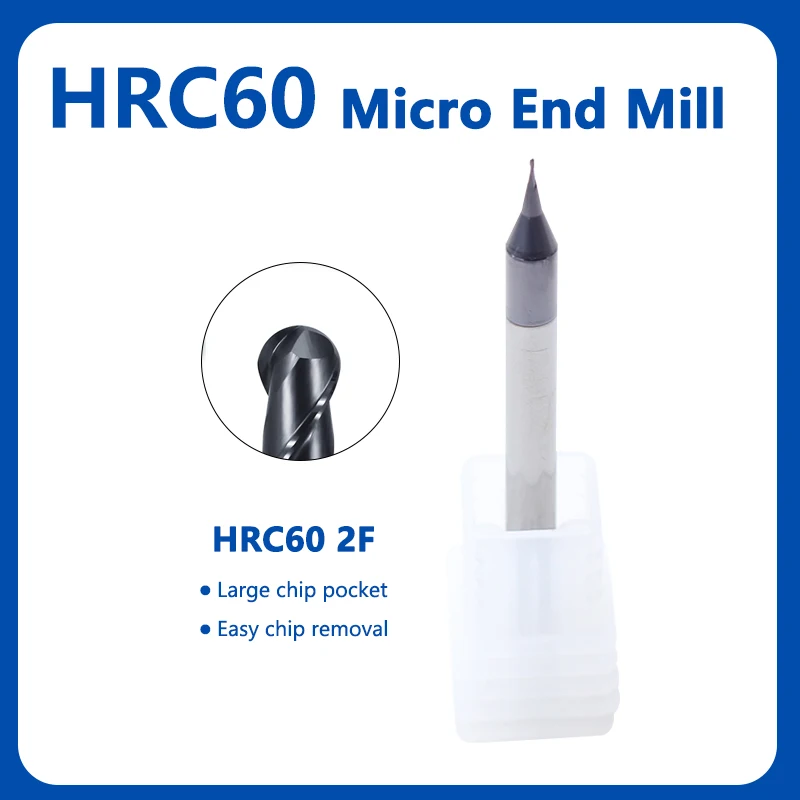 HRC60 Micro Vierkante Frees 2 Fluiten 0.2-0.9Mm Tiain Micro Flat 4Mm Schacht Frees Mirco carbide Cnc Graveren Bit