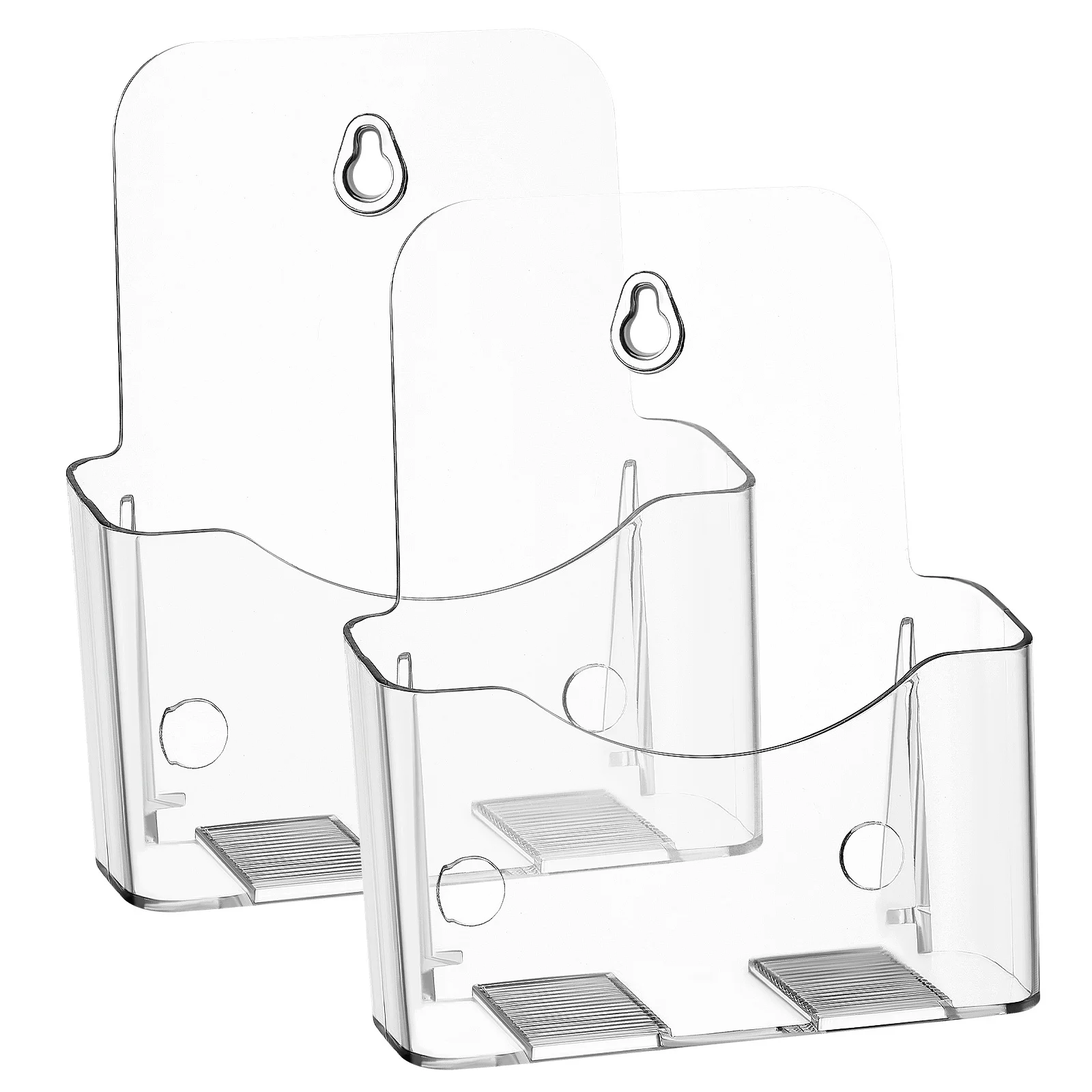 

2Pcs Brochure Stand Clear Acrylic Holder Desktop Wall Mount Document Organizer Pamphlet Display Sign Holder Magazine Rack