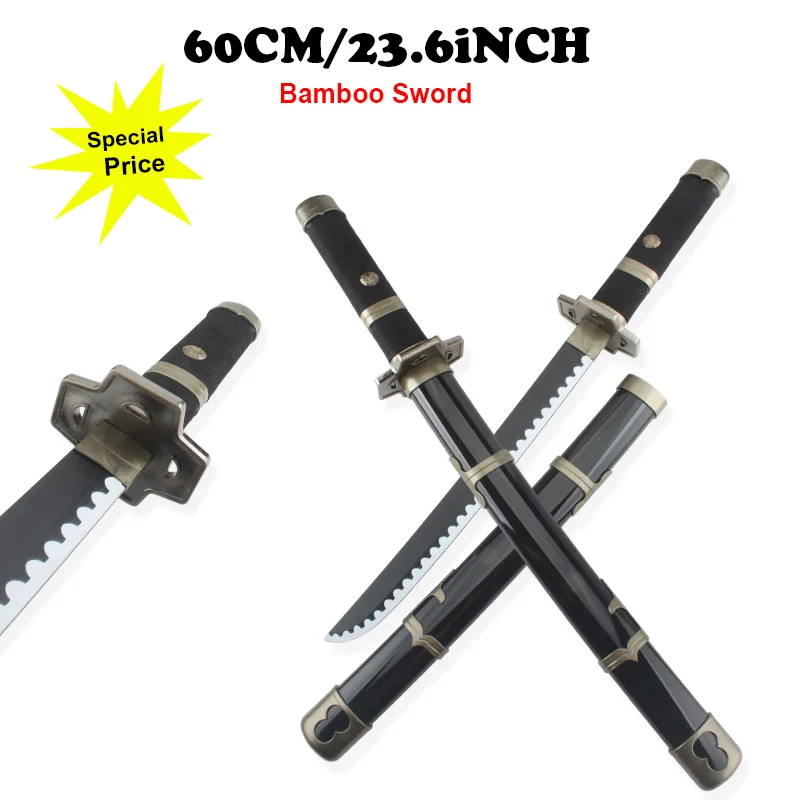 60Cm New Bamboo Decorative Props Sword With Scabbard, Cosplay Role Play Model Toys, Christmas Gift For Cosplay Party Display