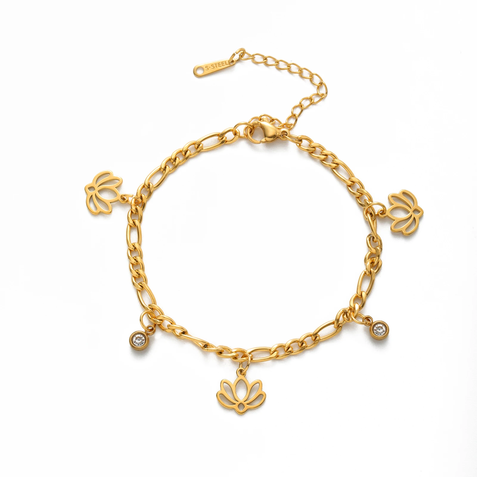 Kkjoy Mode Klassische Edelstahl Hohl Kleine Lotus Blume Armband Fußkettchen Für Frauen Trend Schmuck Party Geschenk Großhandel – Detail 22