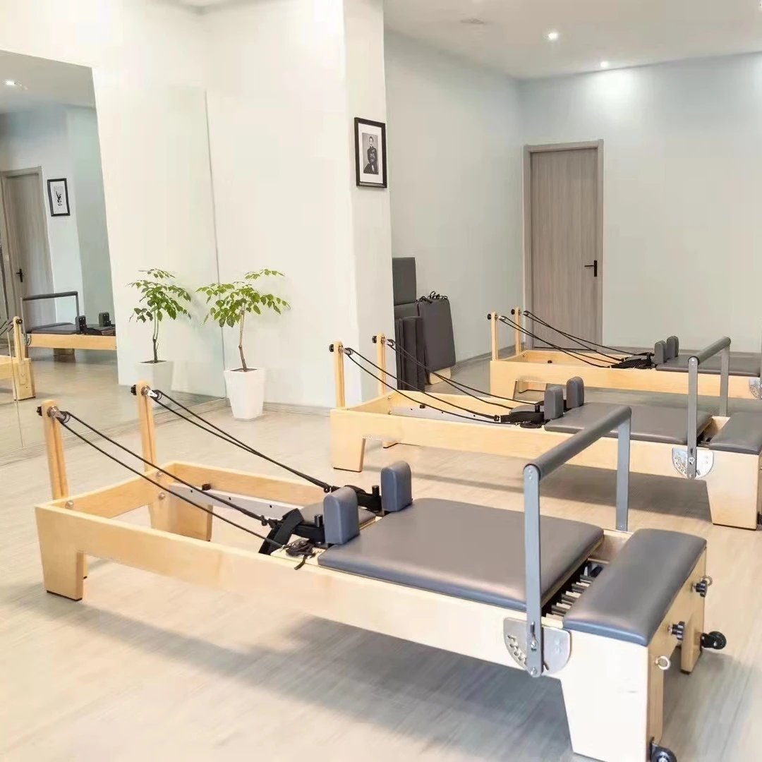 Maple Wood Pilates Reformer  Gym Fitness Equipment Pilates Cadillac Reformer