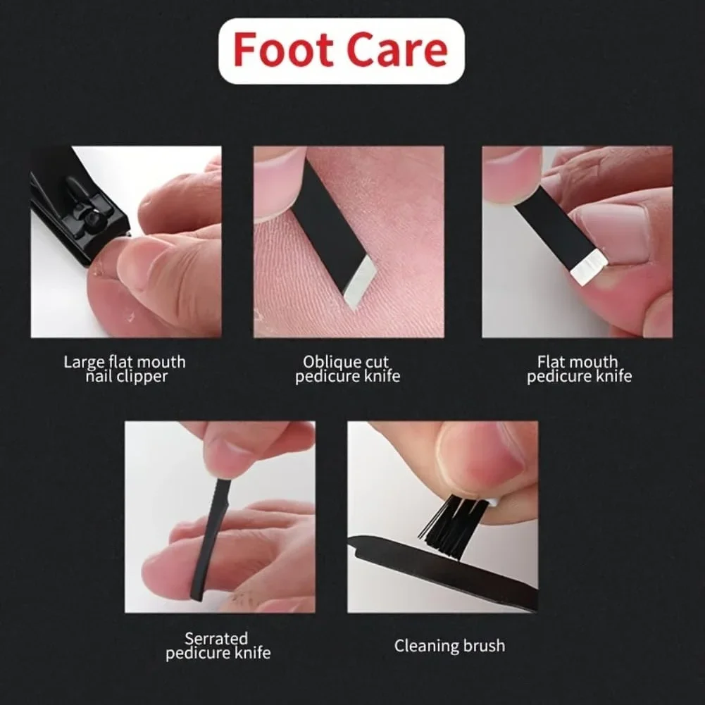 ชุดแต่งเล็บ 24 ชิ้น, ชุดทำเล็บมืออาชีพ, ชุดเล็บดูแลส่วนบุคคล, เครื่องตัดเล็บเท้าสำหรับผู้ชายและผู้หญิงเครื่องตัดเล็บ