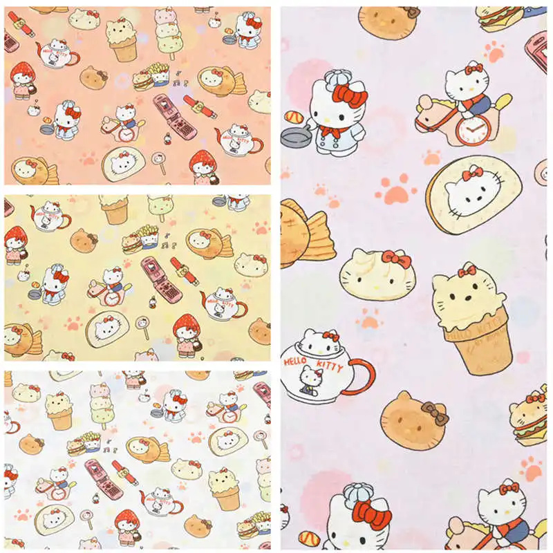 

Plain Cotton Hello Kitty Sanrio Print Fabric for Sewing Patchwork Handmade DIY Bags Child Clothes Material