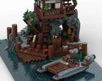 مكعبات بناء رافعة المنفذ الآسيوي MOC 2915 قطعة مع رافعة شحن وساحة حاوية، مجموعة نماذج حوض المدينة المعيارية كهدية للبالغين