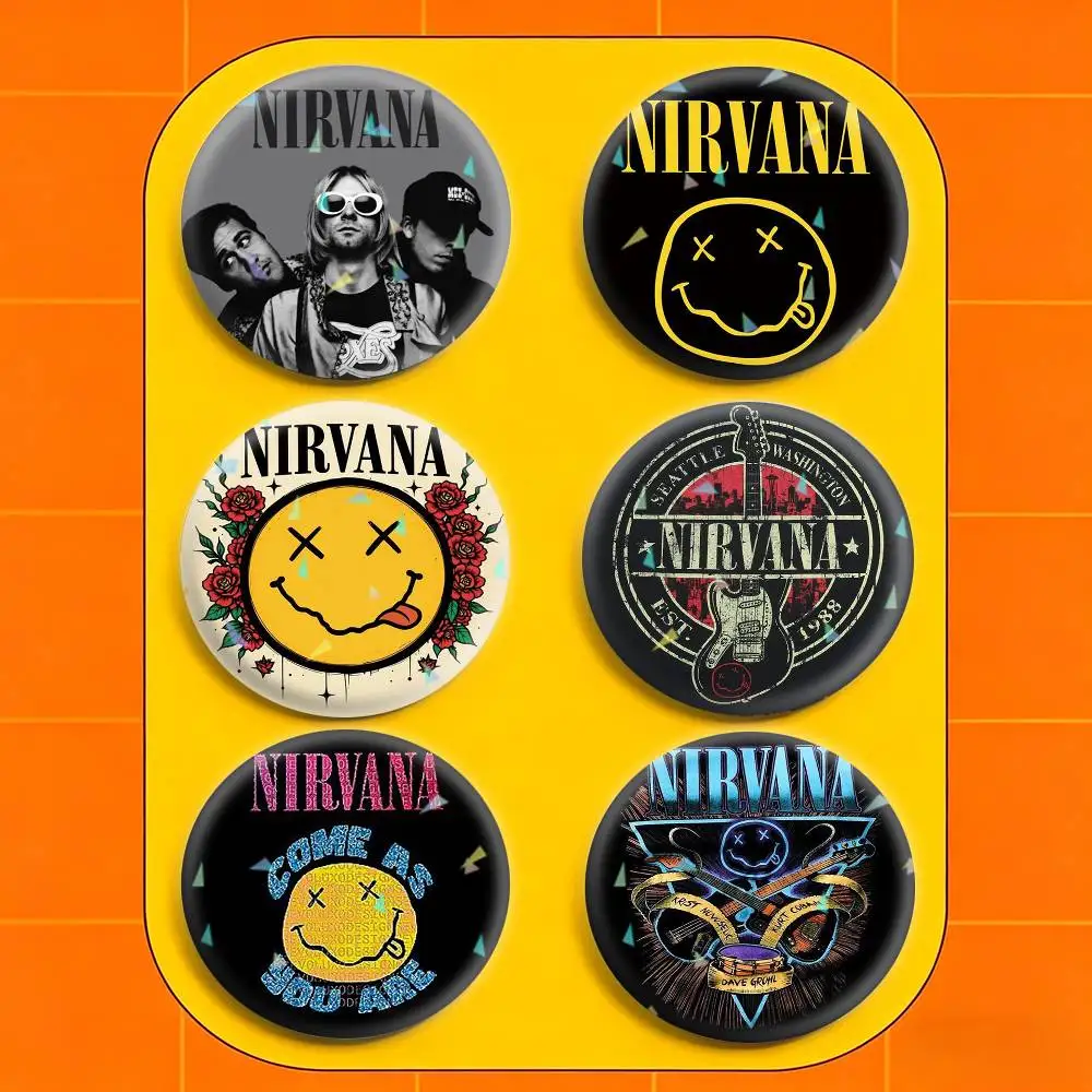 

Band Nirvana 32/44/58mm Handmade Pins Round Brooch Badge Backpacks Clothes Jewelry Gifts