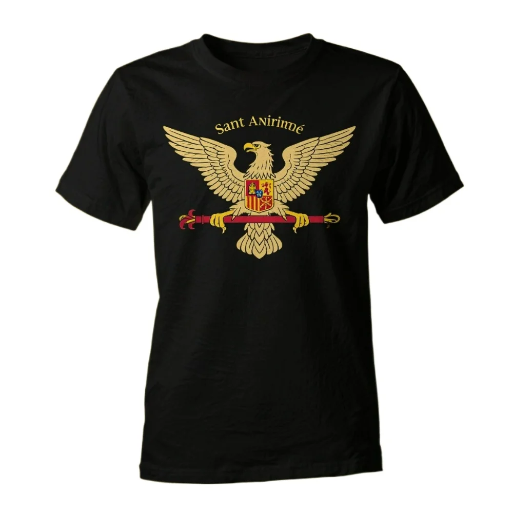 

double-headed eagle, third, Spain, cross San Andres, cross Bordeaux short-sleeved T-shirt and round neck men, cotton,T-shirt .
