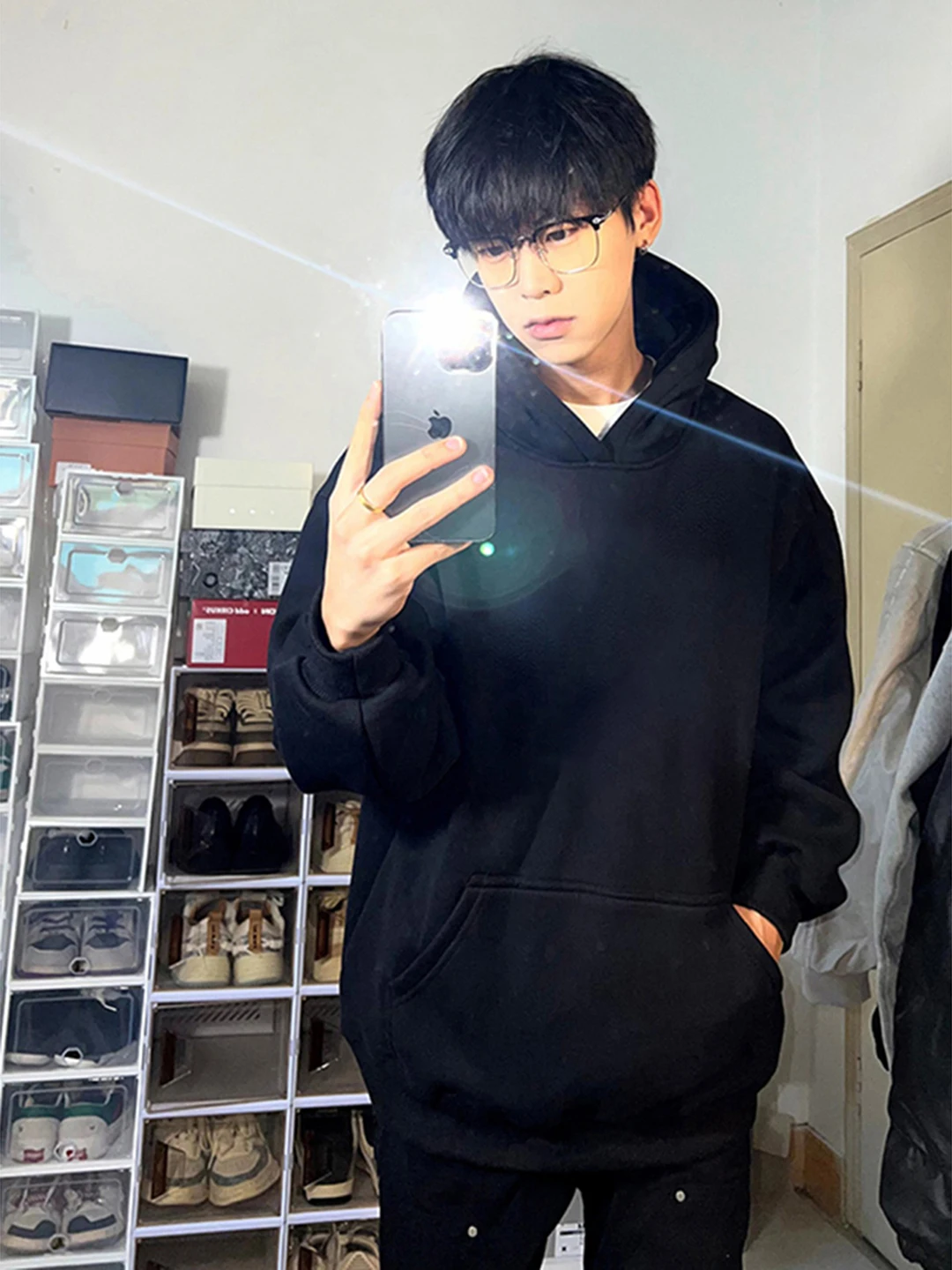 سترة بغطاء للرأس ثقيلة الوزن للرجال من Cleanfit للخريف ماركة Faion صلبة وقاسية على شكل زهرة بيضاء ey American Sle سترة كاجوال... #3