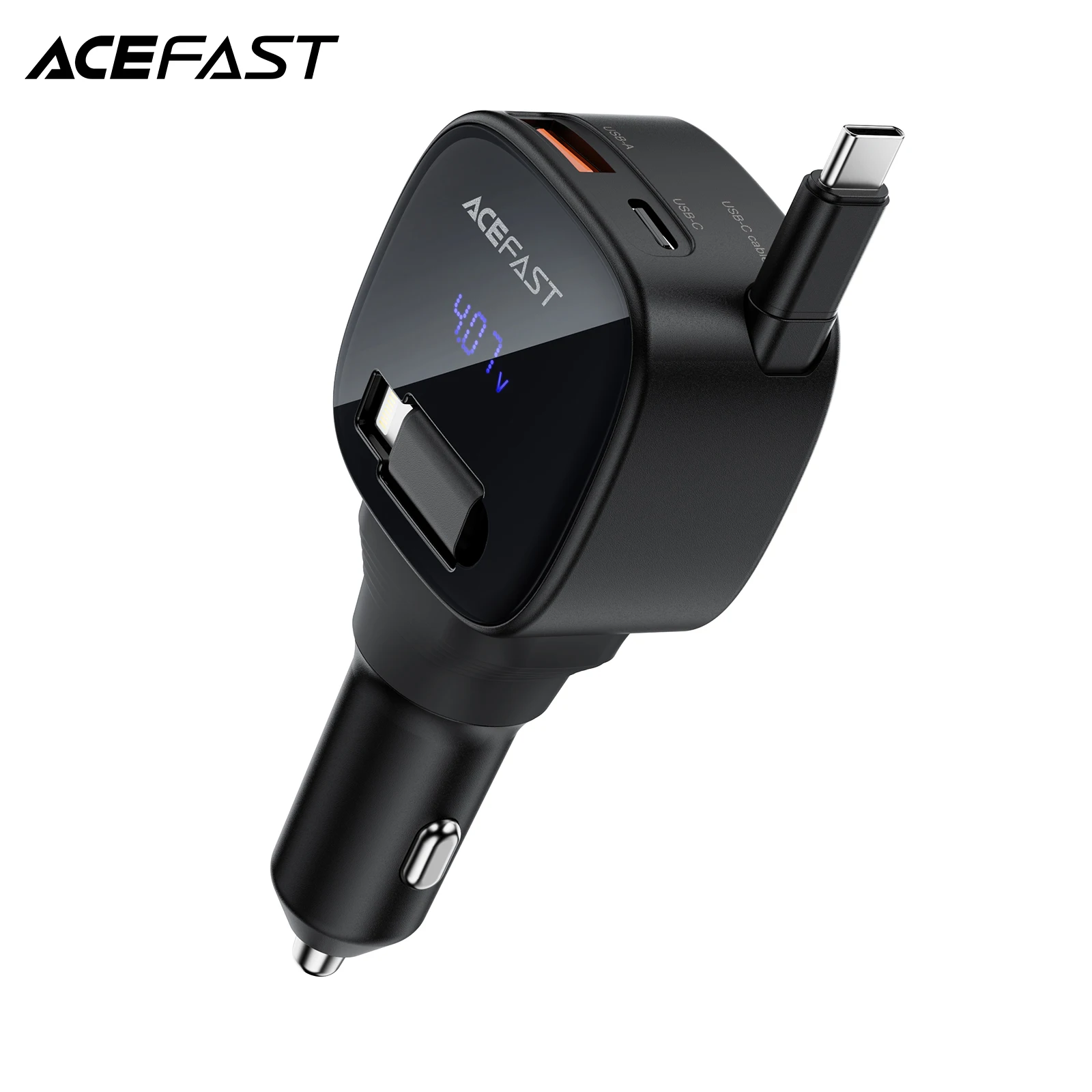 acefast-b17-95w-car-charger-with-retractable-usb-c-cable-for-iphone-17-16-pro-max-led-digital-display-adjustable-angle-adapter