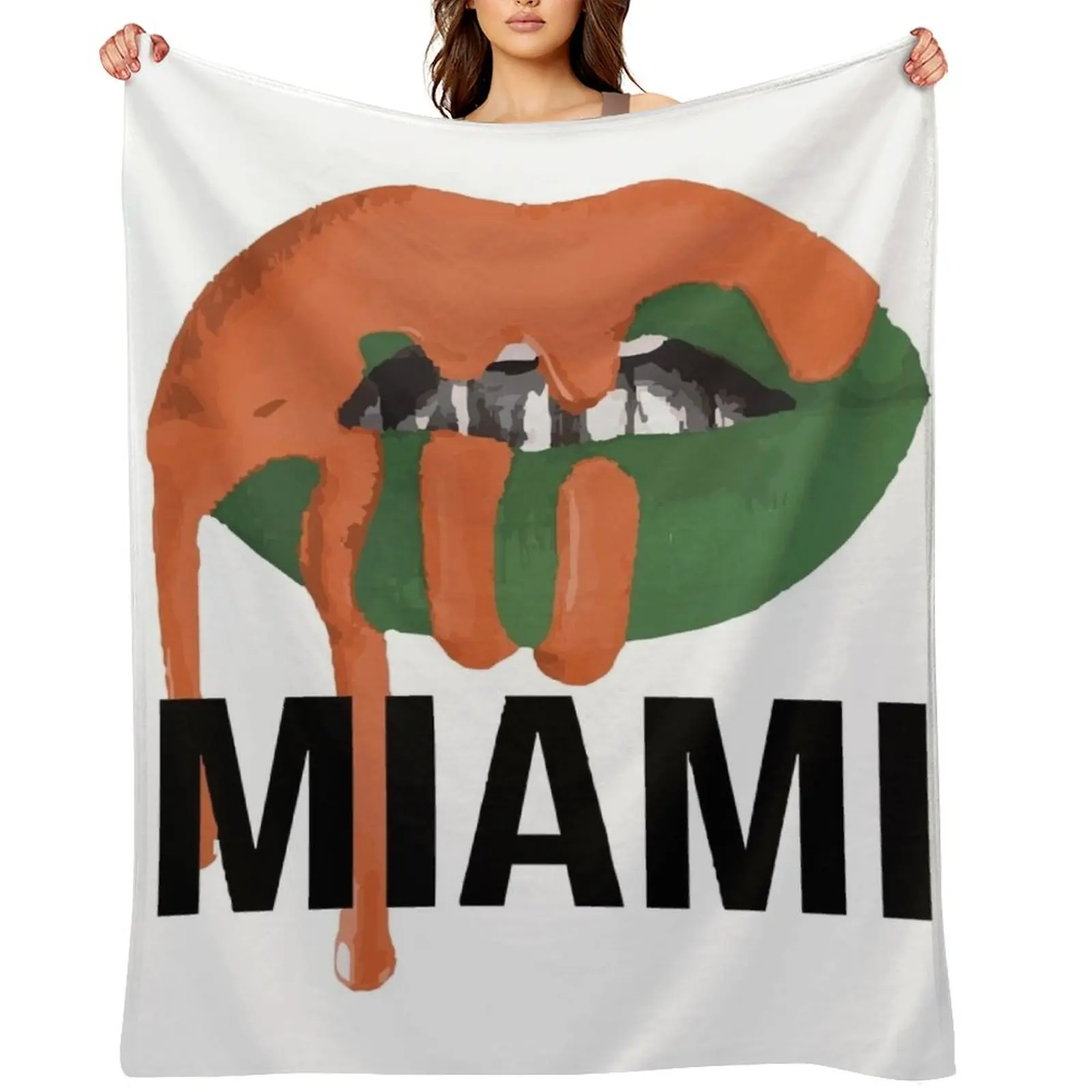 

Univeristy of Miami Varsity Lips Throw Blanket Thermal cosplay anime Sofa Quilt Blankets
