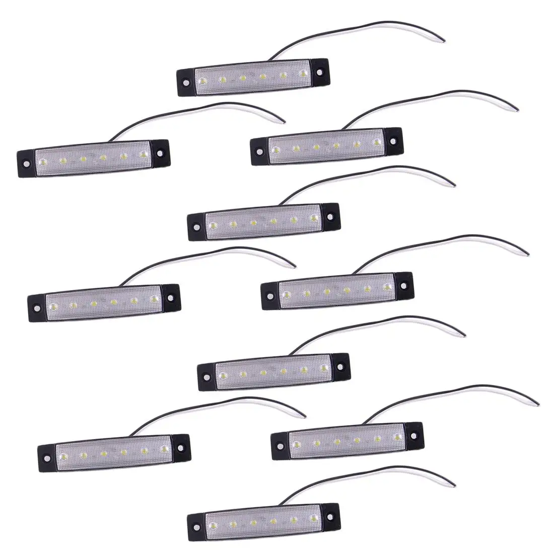 

5W 10 шт. Белые светодиодные лампы для морских судов, 6 LED, для кают, палуб, подсветки, транцев, ступеней, пластиковые