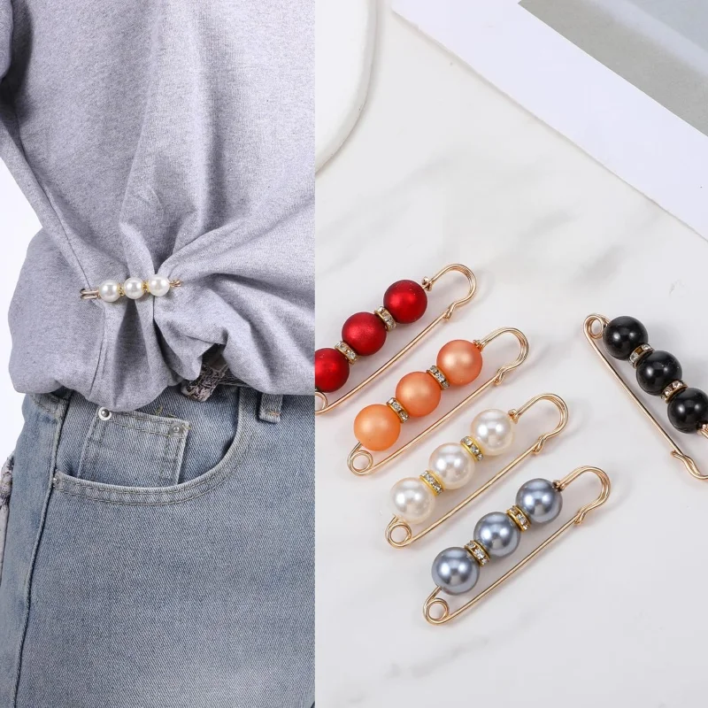 5 Stück/Set Imitationsperlen-Broschen für Damen, Klassische Strass-Broschen für Kleidung, Taillenbrosche zur Dekoration von Kleidungsstücken, Sicherheitsnadeln Zubehör – Detail 6