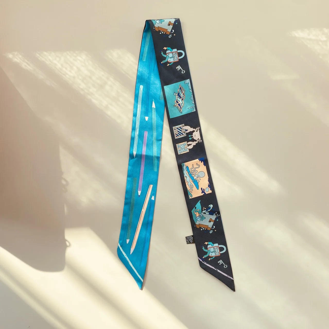 5*90cm Koreanische Version des neuen Roboters Weibliche Twill Seide Dekorative Lange Streamer Verpackung Tasche Band Seidenschal Kleiner Schal