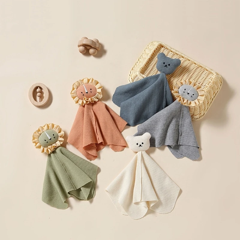 Animal dos desenhos animados Cotton Musselina Consolador Cobertor, Soft Newborn Sleeping Dolls, Kids Fashion Sleep Toy, Acalme Appease Towel Bibs