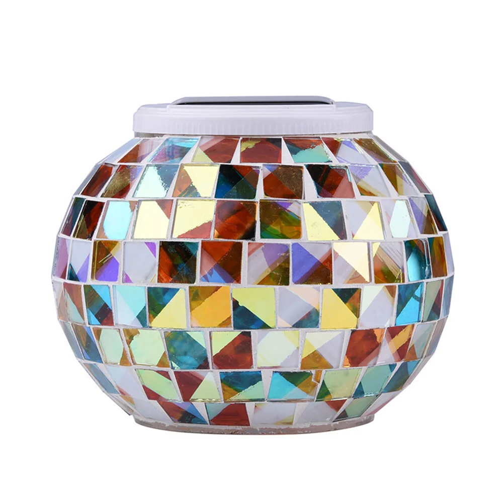 

Solar Lawn Light Balcony Christmas Lights Outdoor Decoration outside Garden LED Mosaic Ball Glass Lamp Household