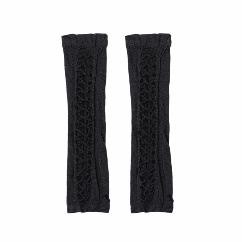 Retro Shiny Women Fingerless Gloves Glitter Black Elastic Bridal Gloves Breathable Hollow Out Long Mesh Gloves Dancing Prom