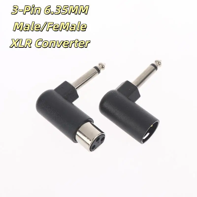 [SU]1/2Pcs 3-Pin Balanced Audio Interface XLR Plug Male/Female To 6.35mm Male Adapter For Microphones Speakers Audio Interfaces