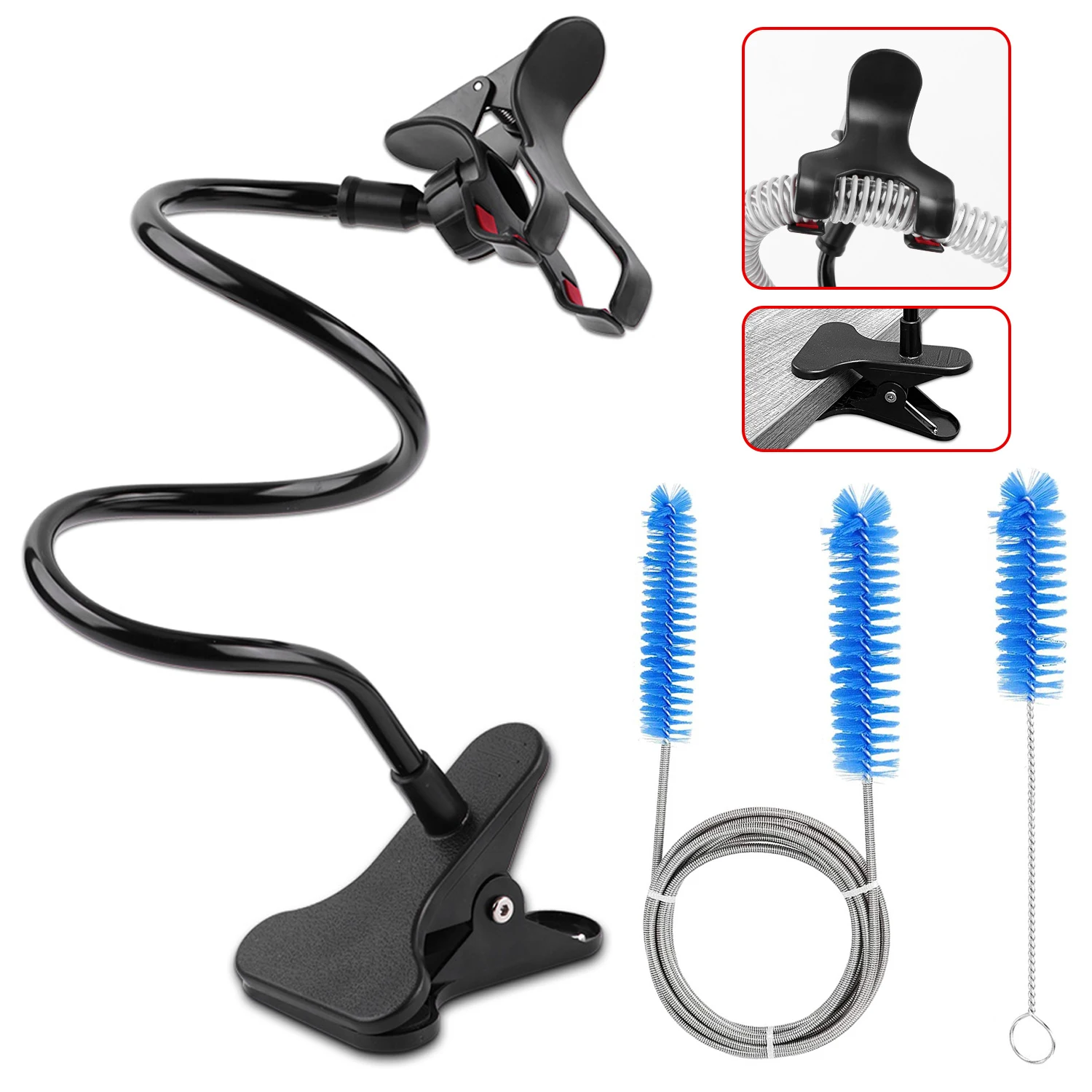 Universal CPAP Hose Holder for Sleeping Tangle-Free CPAP Hose Hanger Adjustable Swivel + Universal CPAP Tube Mask Cleaning Brus