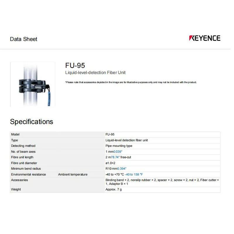 العلامة التجارية الجديدة حقيقية FU-95 KEYENCE مستوى السائل الاستشعار الألياف البصرية الاستشعار