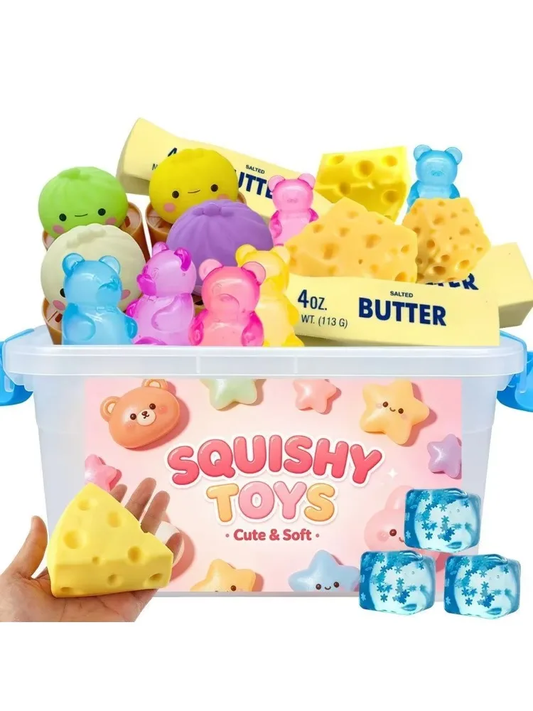 Heißer Blind Box Überraschungs-Kawaii Katzenpfoten-Mochi-Squishy, simuliertes Lebensmittel-Fidget-Spielzeug, niedliches Quetsch-Fuß-Spielzeug zur Stresslinderung