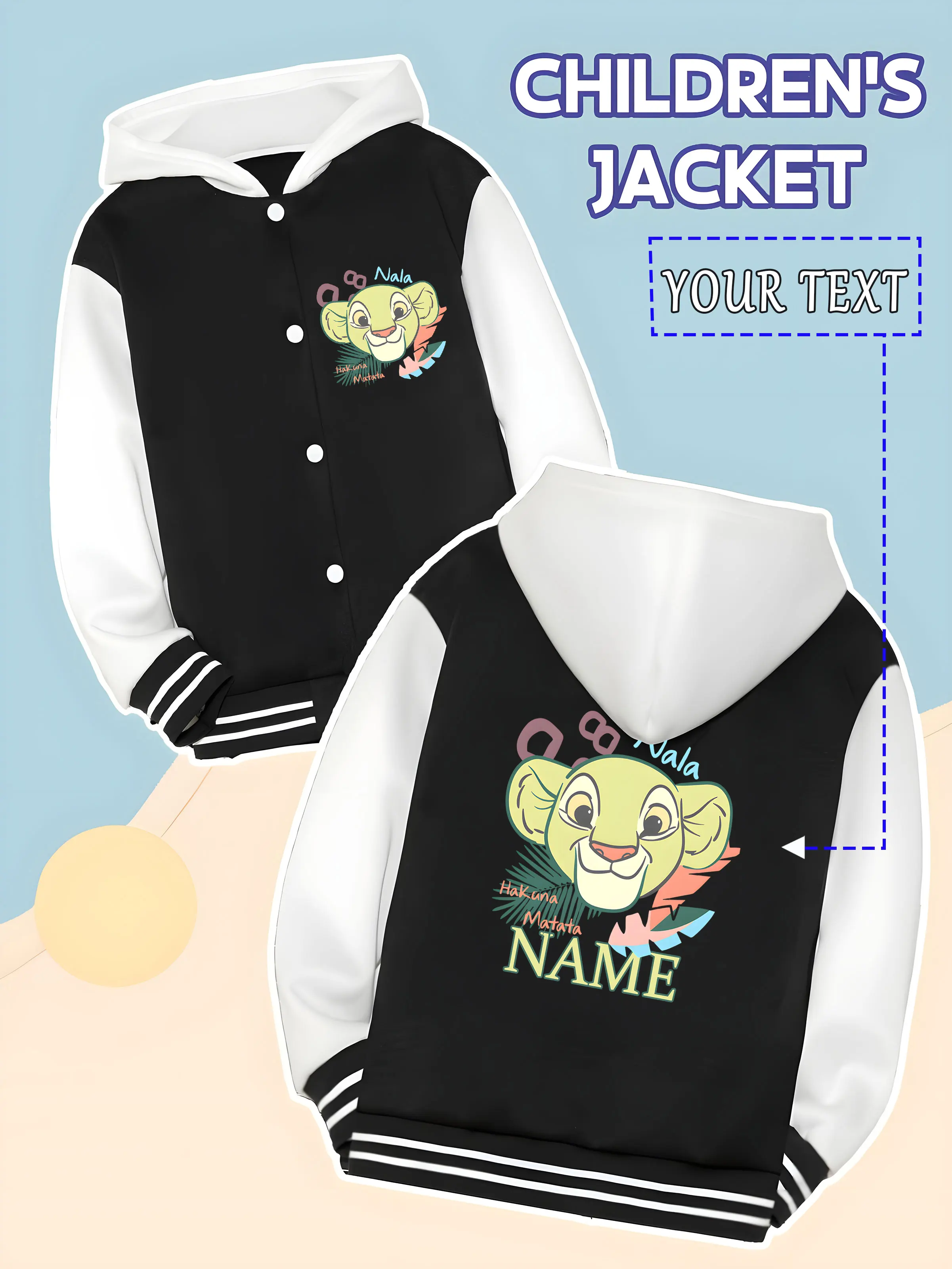 

MINISO Disney Lion King Nala Fashion Children's Baseball Jacket - Nala cartoon shape, fresh and cute, suitable for girls' daily