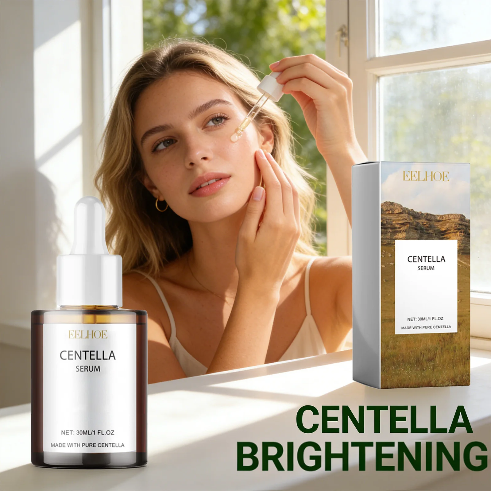 Kit de Cuidado Facial con Centella Asiática, Limpia los Poros, Mejora la Piel Seca, Refrescante, Ligero, Aceite Desmaquillante, Esencia Hidratante