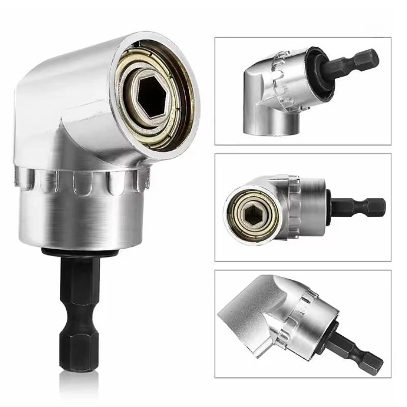 

Silver Electric Drill Screwdriver Sleeve Universal Adapter Hexagonal Handle Square Head Connect Rod Bend Screwdriver Joint Tool