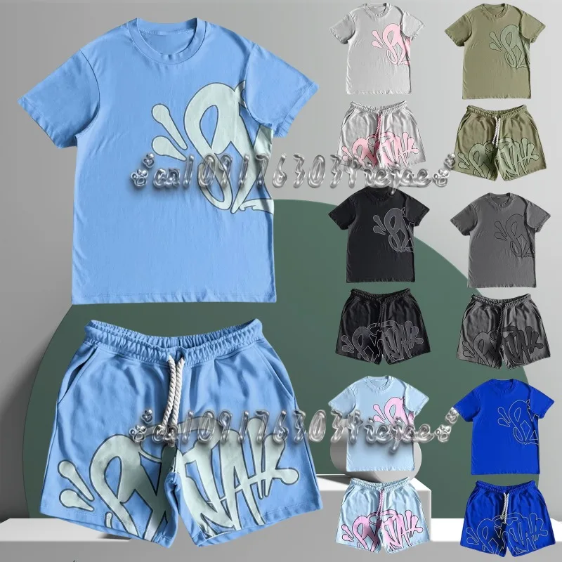 

Women's And Men's Casual Loose Fitting Printed T-shirt And Shorts Two-Piece Street Fashion Trend Casual Short Sleeves and shorts