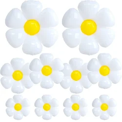 10Pcs Daisy Balloons Huge White Flower Aluminum Foil Balloons for Birthday Baby Shower Wedding Daisy Party Decorations Supplies