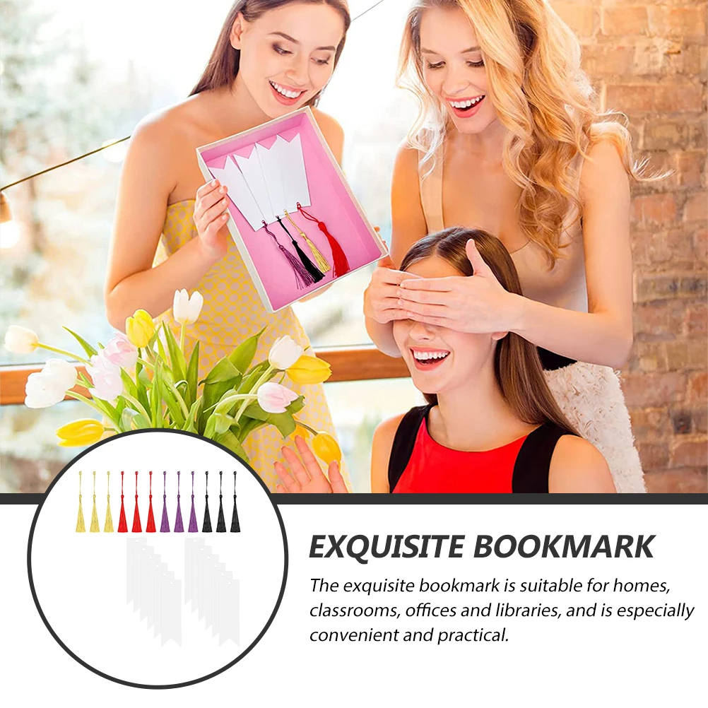 

Acrylic Bookmark Page Marker Page Marker Bookmarks Clear Acrylic Bookmark Blanks Tassel Bookmarks DIY Gifts Students
