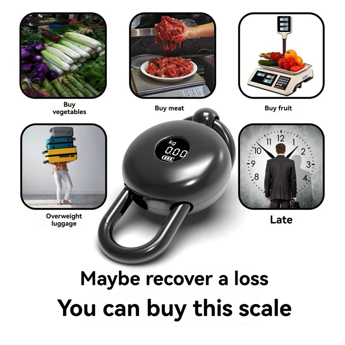 

2025 Mini Clock Keychain Weighing Scale, 3 in 1 Clock & Weig Hot sale tools Emergency