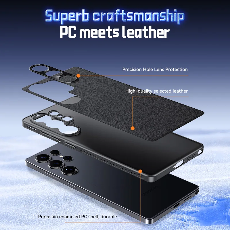 เกราะหรูหรากระจายความร้อนแม่เหล็กหนังเคลือบเคสโทรศัพท์สำหรับซัมซุงกาแล็คซี่ S25 S24 อัลตร้าสำหรับแม็กเซฟฝาครอบแข็ง