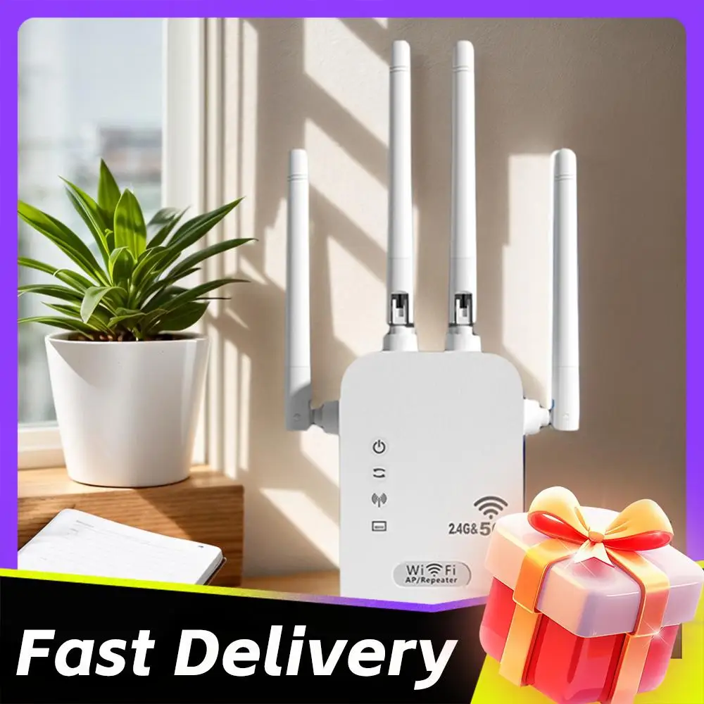 

Wireless WiFi Router Extender 1200Mbps 2.4G/5GHz Dual Band Amplifier Router Home Long Range Network Signal Repeater Booster