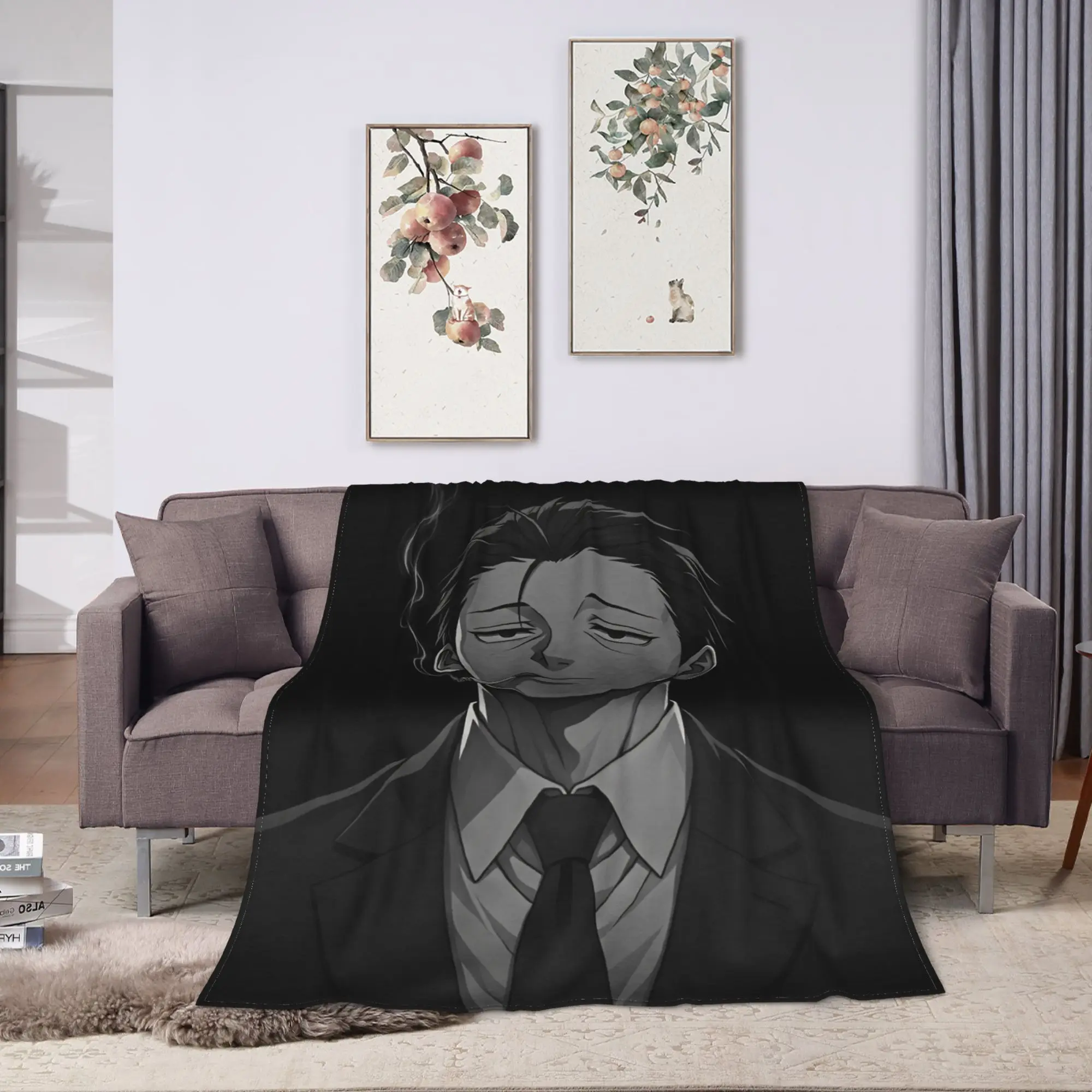 Smoking Behind the Supermarket with You Warm Soft Blanket  Travel Office Plush Bedding Throws Couch Bed Bedspread Sofa Bed Cover