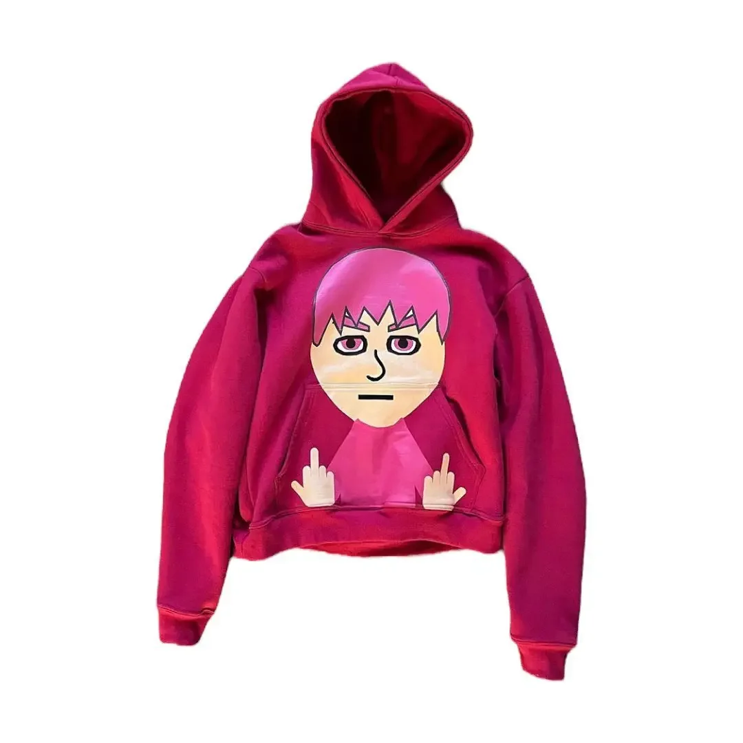 Sudadera de gran tamaño grunge MII para mujer, sudaderas con capucha con estampado Harajuku, tops góticos y2k, ropa de calle gótica, nueva